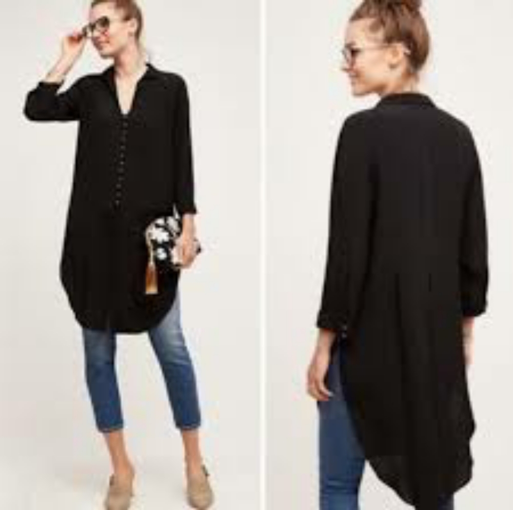 Anthropologie Maeve Button Shirt Dress Tunic Top